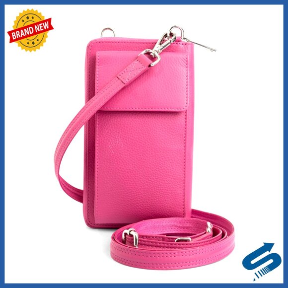 Leather Crossbody Phone Purse with RFID Blocking Anti Theft Travel Bag